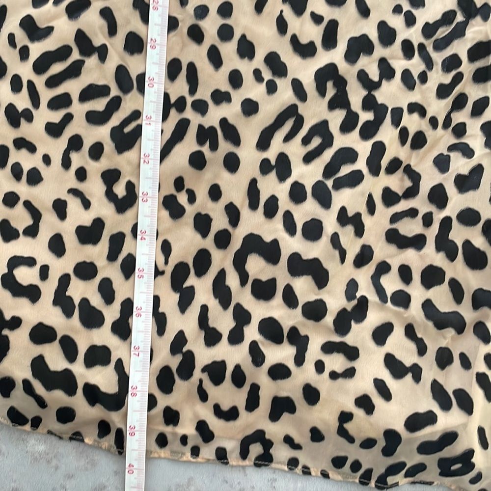 ALICE + OLIVIA cheetah print silk blend wrap dress puff sleeves lined size 6 - Picture 16 of 16